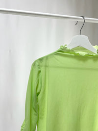 25037Lime Sheer Frill Top