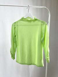 25037Lime Sheer Frill Top