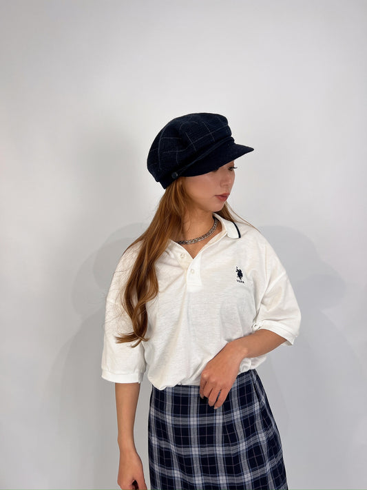 Relaxed Fit Polo Tee – White Logo Detail
