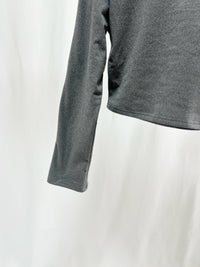 25036Charcoal Off-Shoulder Crop Tops