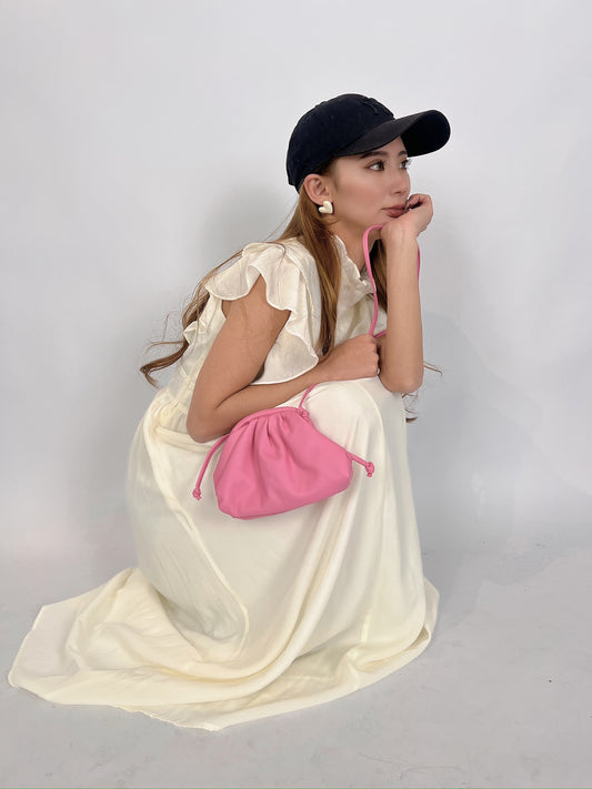 White Dress with Frill Sleeves