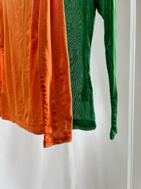 25028.29Sheer Turtleneck Color Top