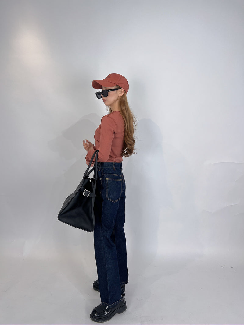 Vermilion Ribbed Top with Piping & Lettuce Edges
