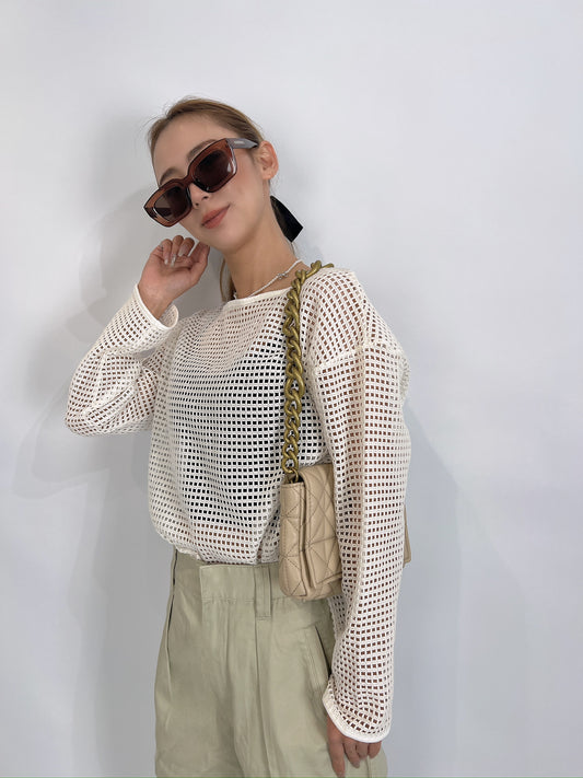 Ivory Mesh Top