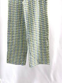 2501215Colorful Green and Blue Patterned Long Pants