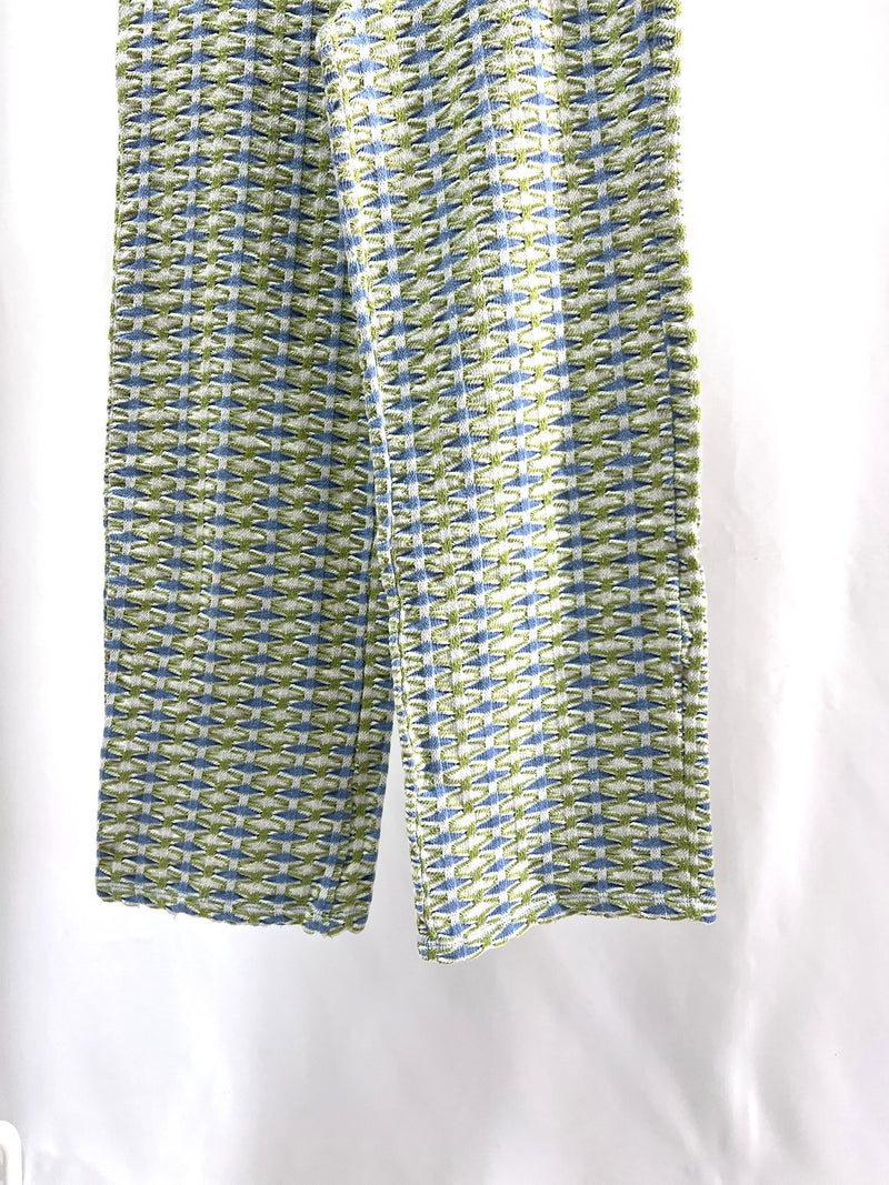 2501215Colorful Green and Blue Patterned Long Pants