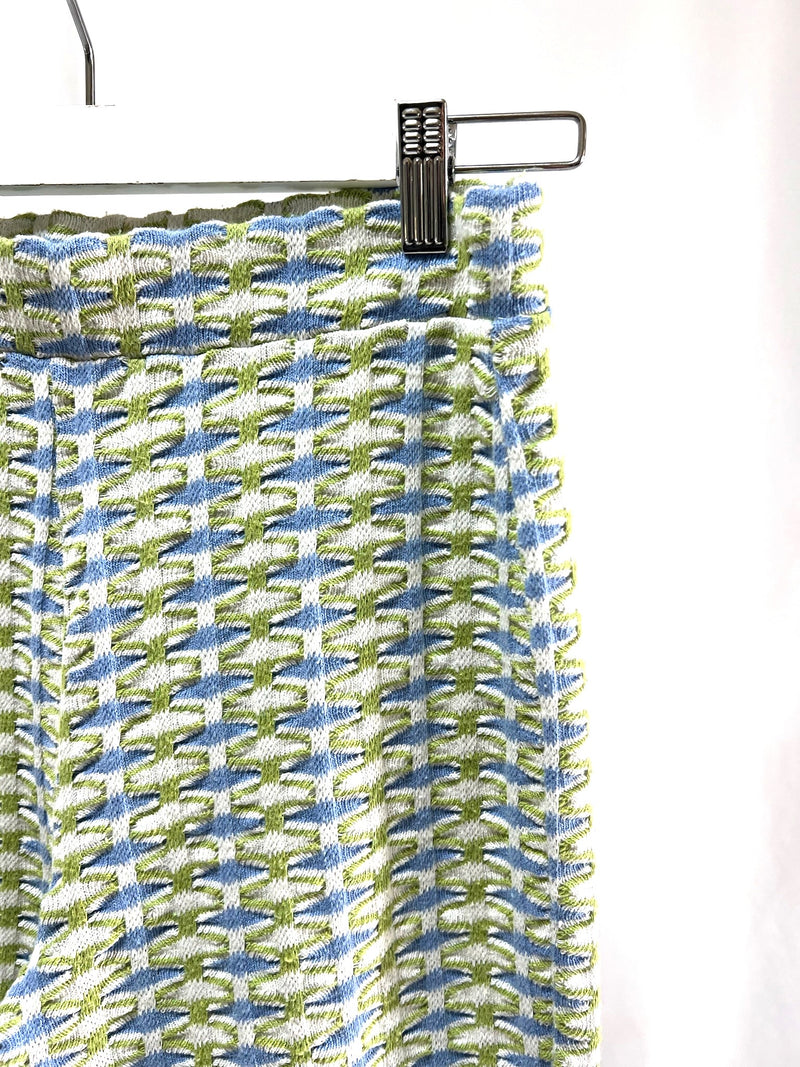 2501215Colorful Green and Blue Patterned Long Pants