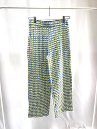 2501215Colorful Green and Blue Patterned Long Pants