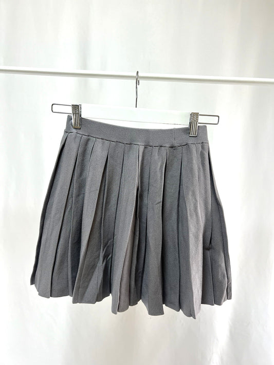 25000019Gray Pleated Mini Skirt – Neat & Playful