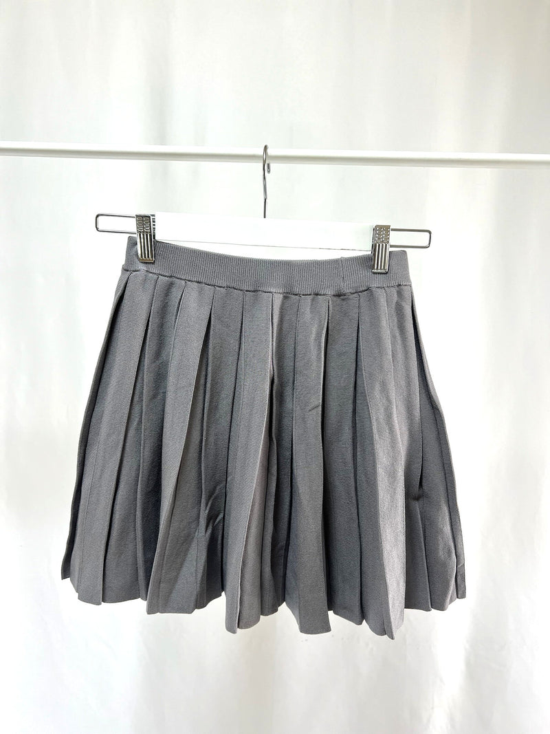 25000019Gray Pleated Mini Skirt – Neat & Playful
