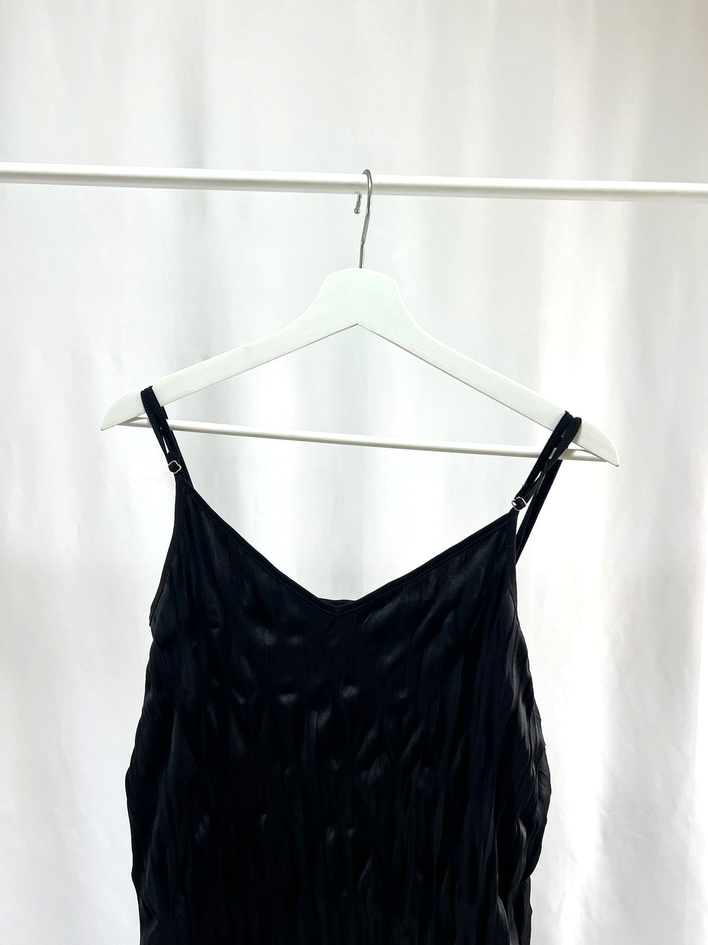 25005Black Camisole Dress with Design Detail
