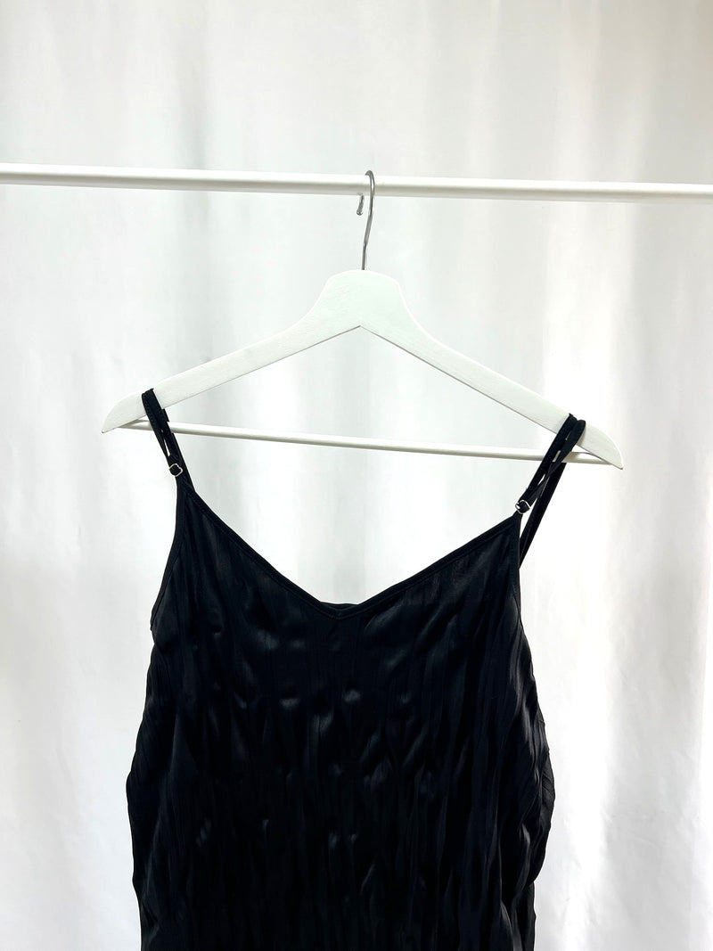 25005Black Camisole Dress with Design Detail