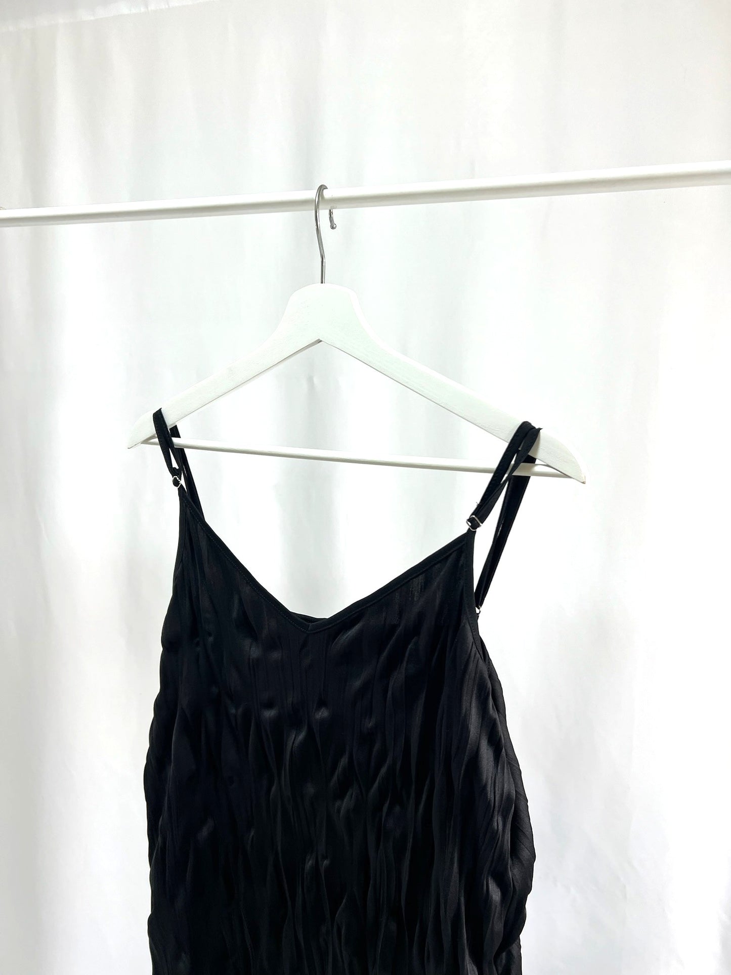 25005Black Camisole Dress with Design Detail