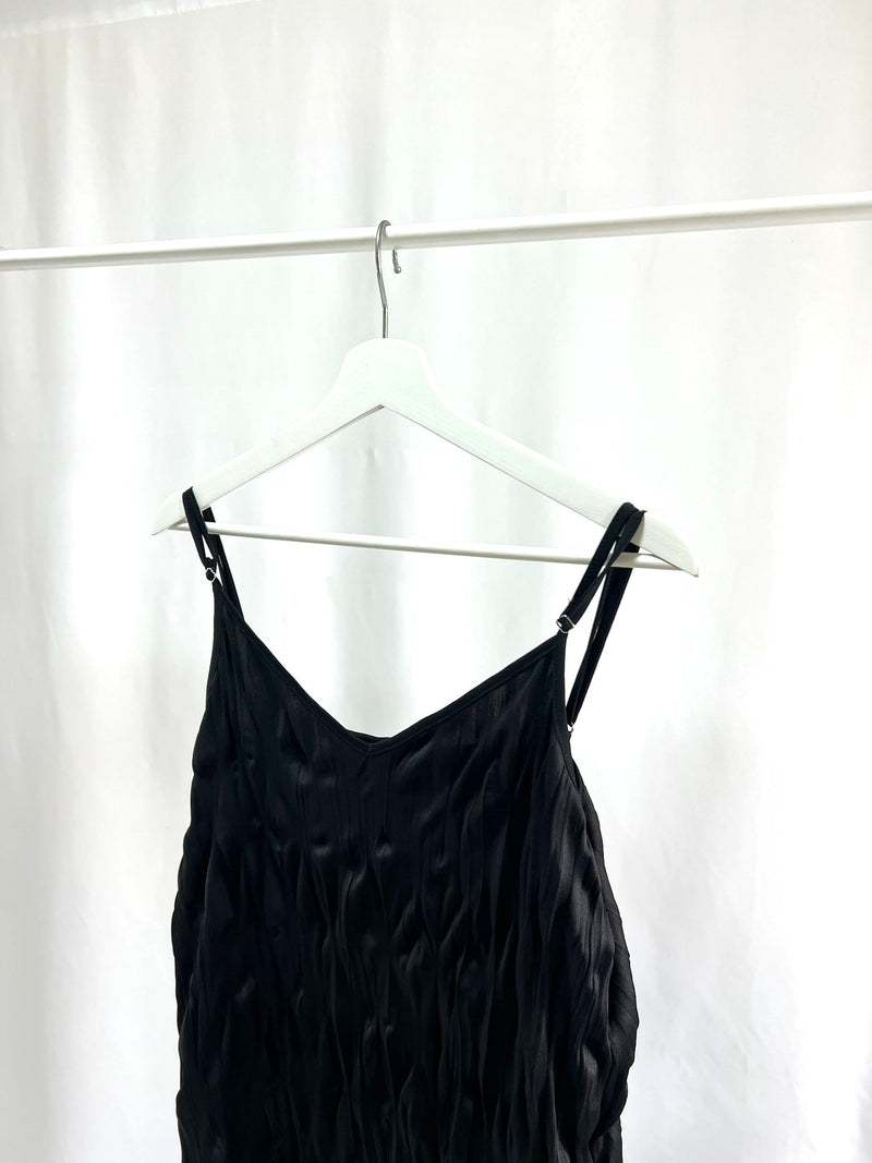 25005Black Camisole Dress with Design Detail