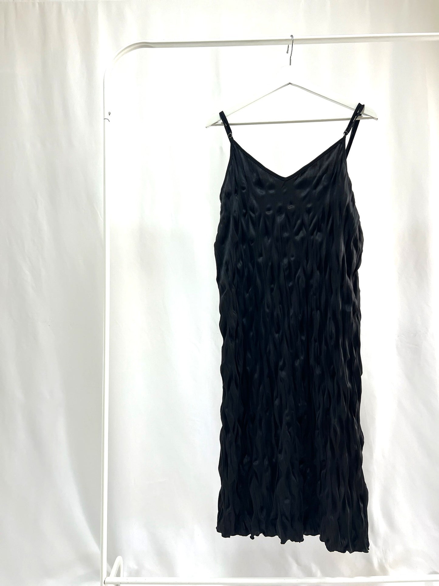25005Black Camisole Dress with Design Detail
