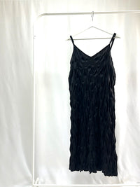 25005Black Camisole Dress with Design Detail