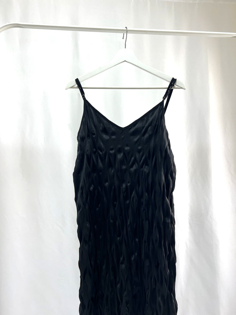 25005Black Camisole Dress with Design Detail
