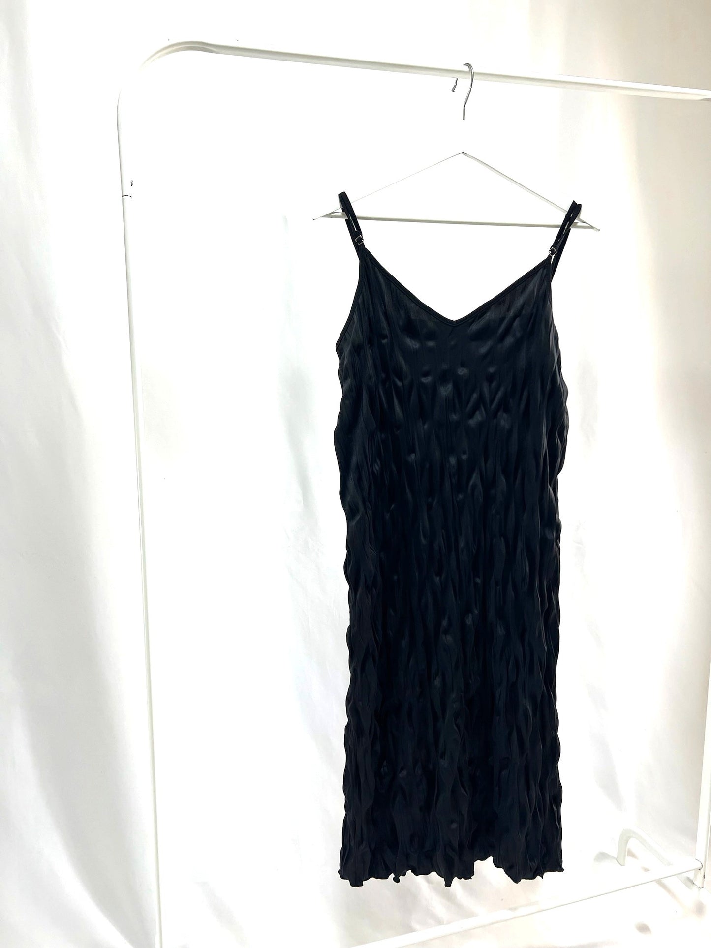 25005Black Camisole Dress with Design Detail