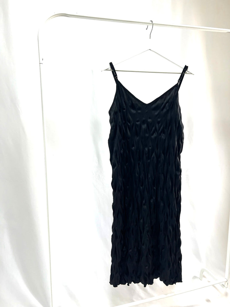 25005Black Camisole Dress with Design Detail