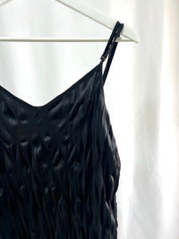 25005Black Camisole Dress with Design Detail