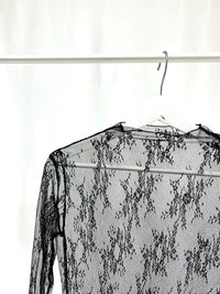 25026Black Sheer Lace Top