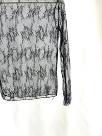 25026Black Sheer Lace Top