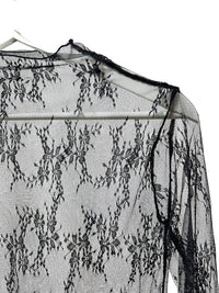 25026Black Sheer Lace Top