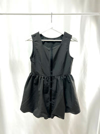 25025Dark Gray Front Zip Tank Dress