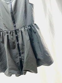 25025Dark Gray Front Zip Tank Dress