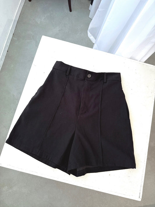 High-Waisted Black Shorts