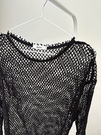 25059Black Mesh Short Sleeve Top