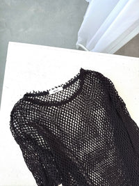 25059Black Mesh Short Sleeve Top