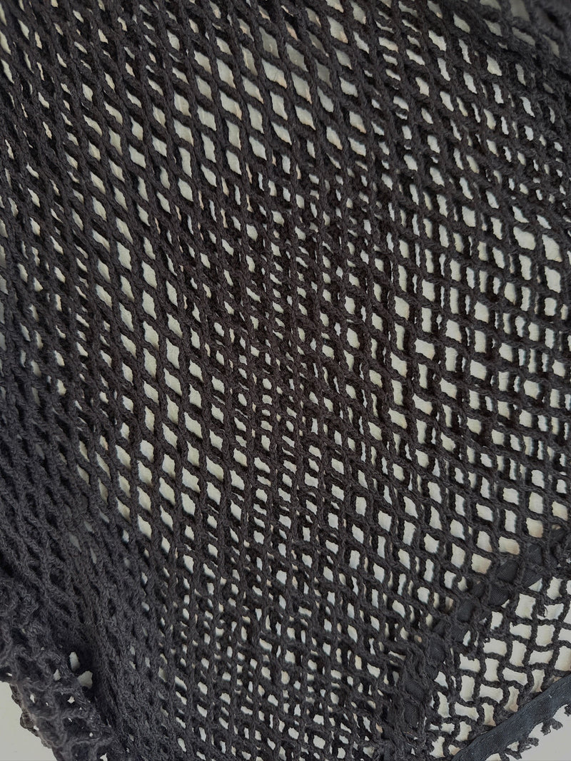 25059Black Mesh Short Sleeve Top