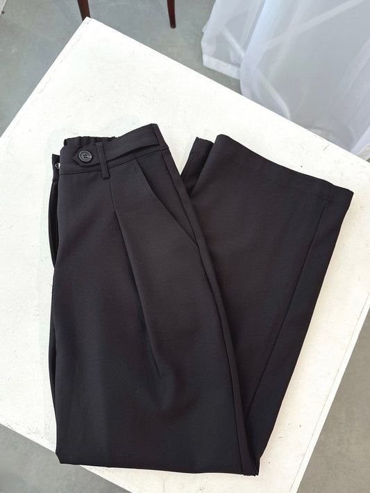 Black Double-Button Slacks