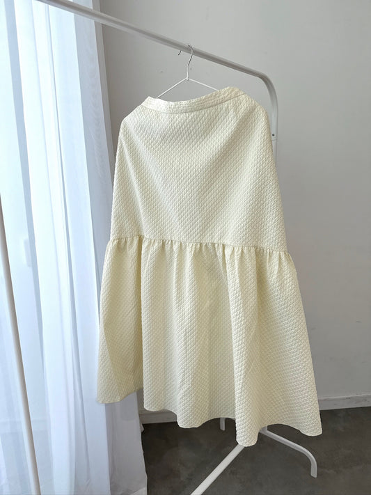 Textured Flared Skirt – Ivory Cream