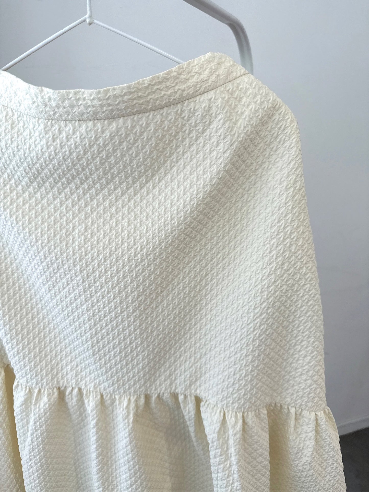 Textured Flared Skirt – Ivory Cream
