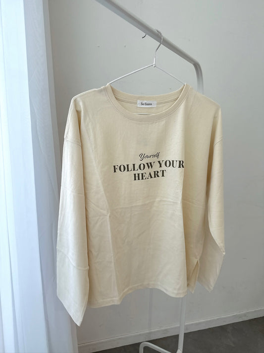 Beige Long-Sleeve Logo Tee