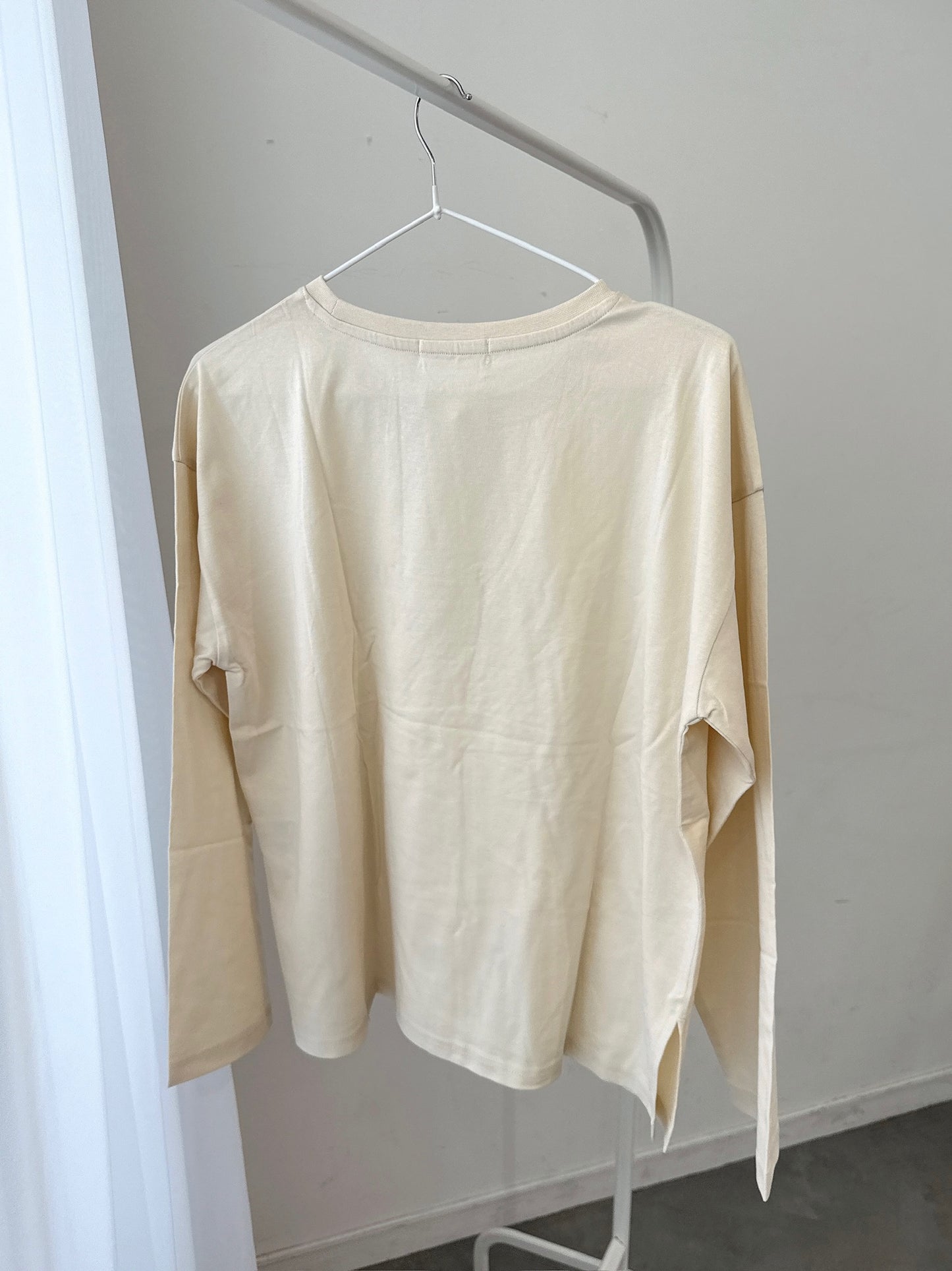 Beige Long-Sleeve Logo Tee