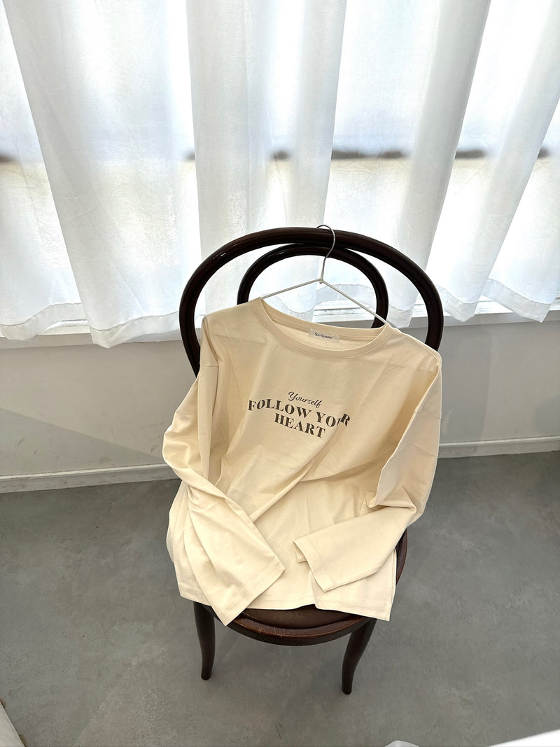 Beige Long-Sleeve Logo Tee