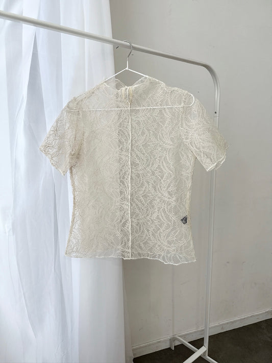 Lace Sheer Top – Floral See-Through Long Sleeve