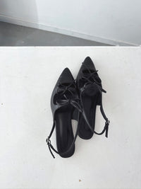 Black Ribbon Slingback Flats