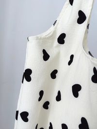 Heart Dot Eco Tote – Ivory & Black