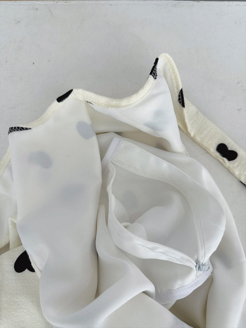 Heart Dot Eco Tote – Ivory & Black