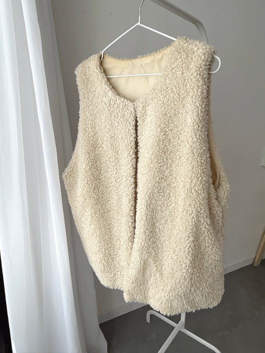 Ivory Faux Shearling Vest