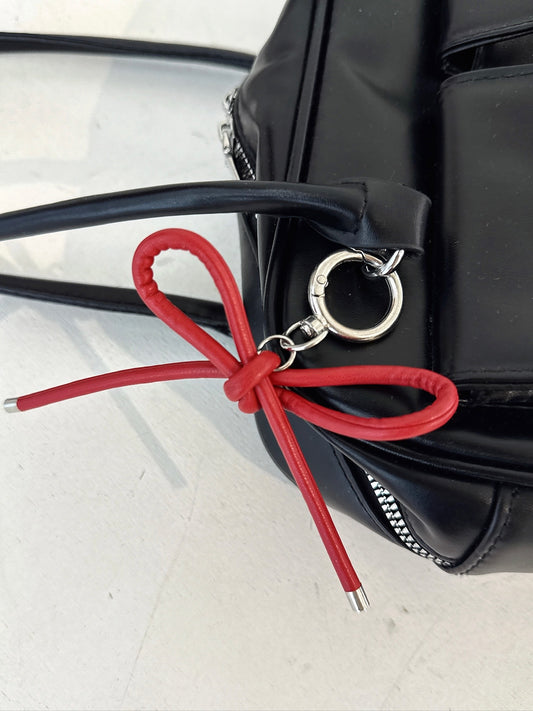 Red Ribbon Keychain – Cute Charm Accessory