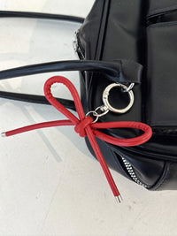 Red Ribbon Keychain – Cute Charm Accessory