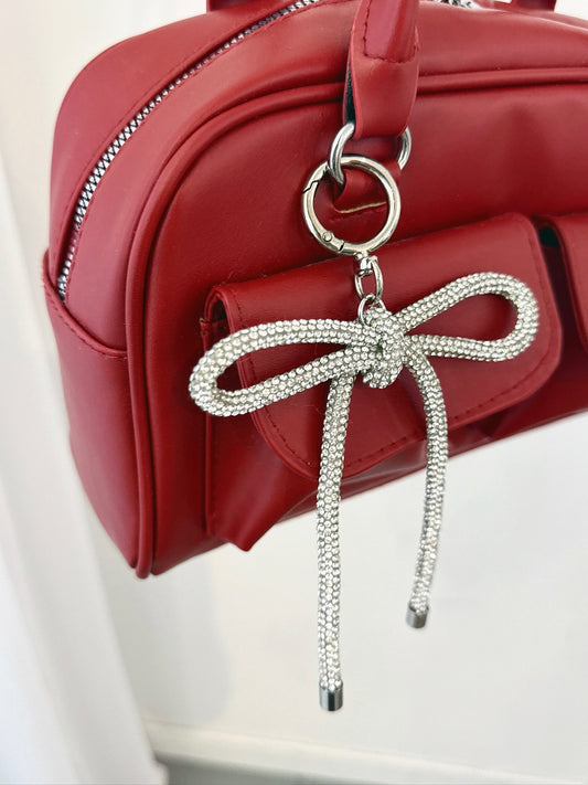Silver Ribbon Keychain – Chic Accent Charm