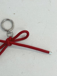 Red Ribbon Keychain – Cute Charm Accessory