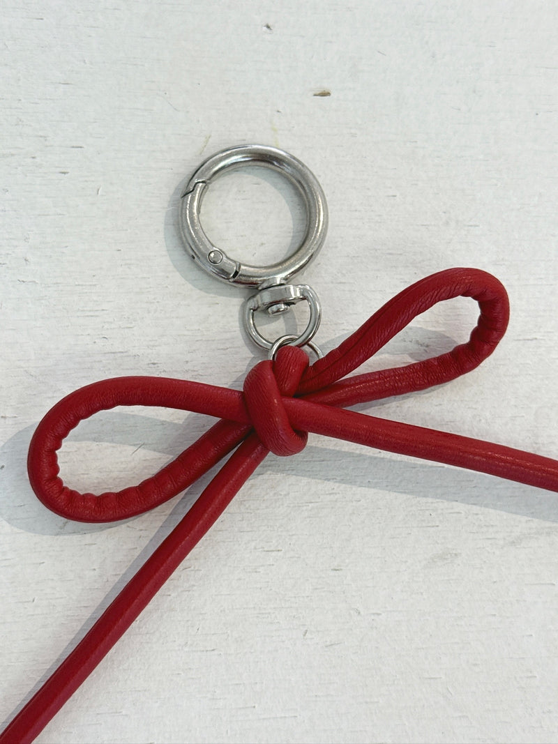Red Ribbon Keychain – Cute Charm Accessory