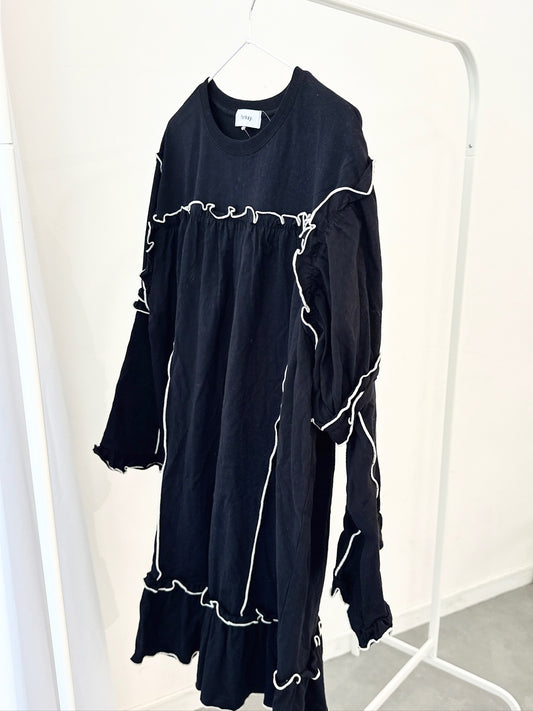 Two-Tone Lettuce Hem Dress